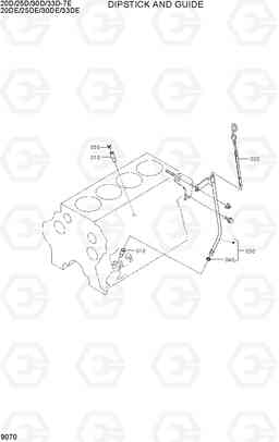 9070 DIPSTICK AND GUIDE 20D/25D/30D/33D-7E, Hyundai