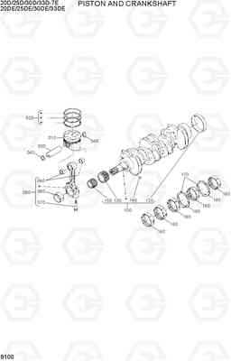 9100 PISTON AND CRANKSHAFT 20D/25D/30D/33D-7E, Hyundai