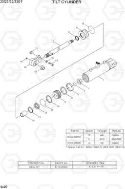 3420 TILT CYLINDER 20/25/30/33DF-7, Hyundai