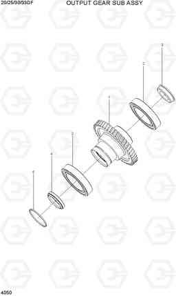 4050 OUTPUT GEAR SUB ASSY 20/25/30/33DF-7, Hyundai