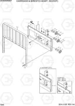 7040 CARRIAGE & B/REST (V-MAST, 20/25DF) 20/25/30/33DF-7, Hyundai