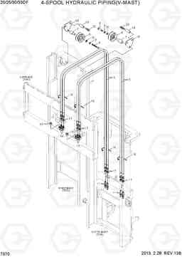 7070 4-SPOOL HYDRAULIC PIPING(V-MAST) 20/25/30/33DF-7, Hyundai