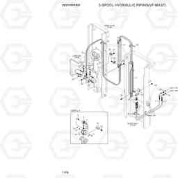 7170 3-SPOOL HYDRAULIC PIPING(VF-MAST) 20/25/30/33DF-7, Hyundai