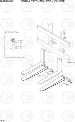 7626 FORK & EXTENSION FORK (30/33DF) 20/25/30/33DF-7, Hyundai