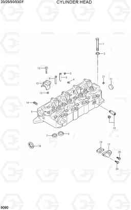 9080 CYLINDER HEAD 20/25/30/33DF-7, Hyundai