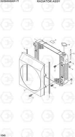 1045 RADIATOR ASSY 20/25/30/33DF-7T, Hyundai