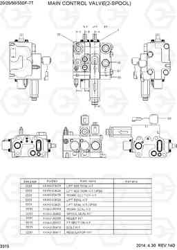 3315 MAIN CONTROL VALVE (2-SPOOL,30/33DT) 20/25/30/33DF-7T, Hyundai