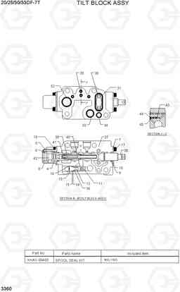 3360 TILT BLOCK ASSY 20/25/30/33DF-7T, Hyundai