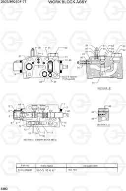 3380 WORK BLOCK ASSY 20/25/30/33DF-7T, Hyundai