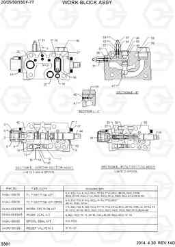 3381 WORK BLOCK ASSY(30/33DT) 20/25/30/33DF-7T, Hyundai