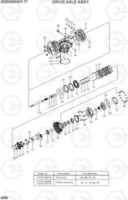 4080 DRIVE AXLE ASSY 20/25/30/33DF-7T, Hyundai