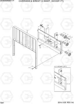 7041 CARRIAGE & B/REST (V-MAST, 30/33DF) 20/25/30/33DF-7T, Hyundai