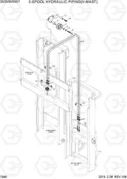 7060 3-SPOOL HYD PIPING 1 (V-MAST) 20/25/30/33DF-7T, Hyundai