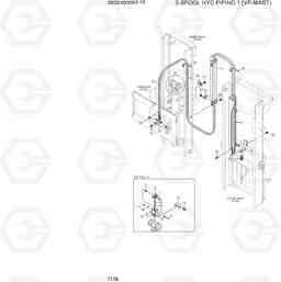 7170 3-SPOOL HYD PIPING 1 (VF-MAST) 20/25/30/33DF-7T, Hyundai
