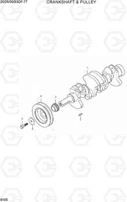 9100 CRANKSHAFT & PULLEY 20/25/30/33DF-7T, Hyundai