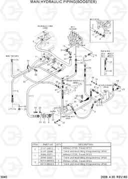 3040 MAIN HYDRAULIC PIPING(BOOSTER) 20G/25G/30G-7, Hyundai