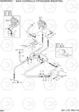 3041 MAIN HYDRAULIC PIPING(NON BOOSTER) 20G/25G/30G-7, Hyundai