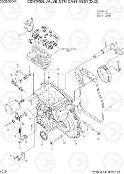 4010 CONTROL VALVE & TM CASE ASSY(OLD) 20G/25G/30G-7, Hyundai