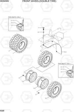 5030 FRONT WHEEL(DOUBLE TIRE) 20G/25G/30G-7, Hyundai