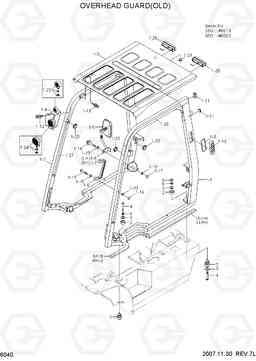 6040 OVERHEAD GUARD(OLD) 20G/25G/30G-7, Hyundai