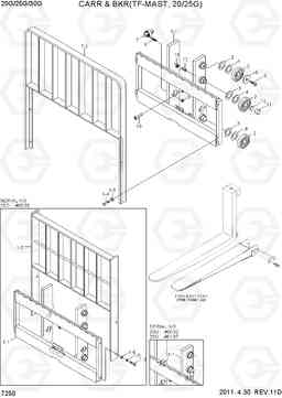 7250 CARRIAGE & BACKREST(TF-MAST,20/25G) 20G/25G/30G-7, Hyundai