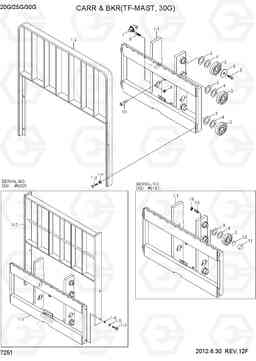 7251 CARRIAGE & BACKREST(TF-MAST,30G) 20G/25G/30G-7, Hyundai