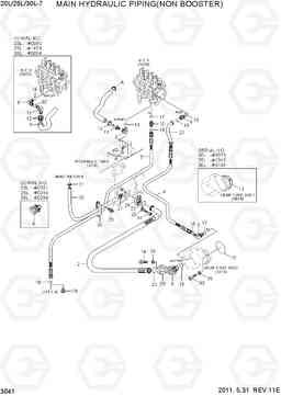 3041 MAIN HYDRAULIC PIPING(NON BOOSTER) 20L/25L/30L-7, Hyundai