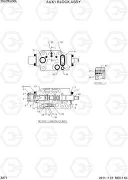 3A71 AUX 1 BLOCK ASSY 20L/25L/30L-7, Hyundai