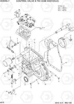 4010 CONTROL VALVE & TM CASE ASSY(OLD) 20L/25L/30L-7, Hyundai