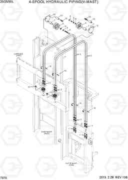 7070 4-SPOOL HYDRAULIC PIPING(V-MAST) 20L/25L/30L-7, Hyundai