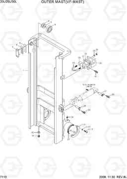 7110 OUTER MAST(VF-MAST) 20L/25L/30L-7, Hyundai