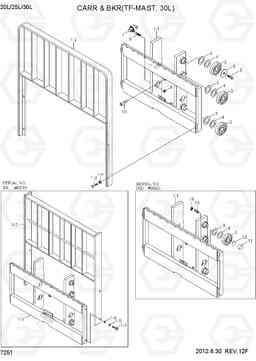 7251 CARRIAGE & BACKREST(TF-MAST,30L) 20L/25L/30L-7, Hyundai