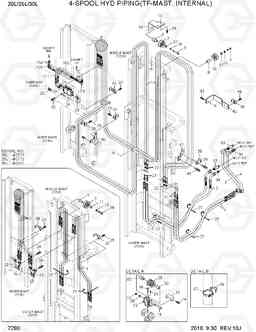 7290 4-SPOOL HYD PIPING(TF-MAST,INTERNAL) 20L/25L/30L-7, Hyundai