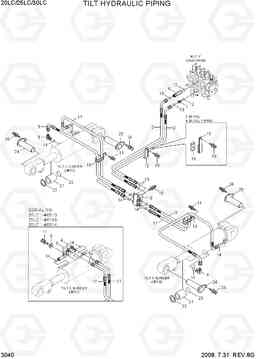 3040 TILT HYDRAULIC PIPING 20LC/25LC/30LC-7, Hyundai