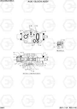 3A61 AUX 1 BLOCK ASSY 20LC/25LC/30LC-7, Hyundai
