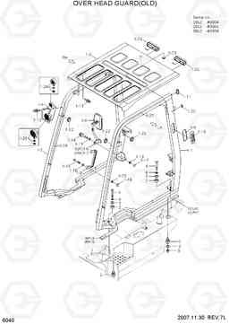 6040 OVER HEAD GUARD(OLD) 20LC/25LC/30LC-7, Hyundai