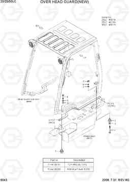 6043 OVER HEAD GUARD(NEW) 20LC/25LC/30LC-7, Hyundai