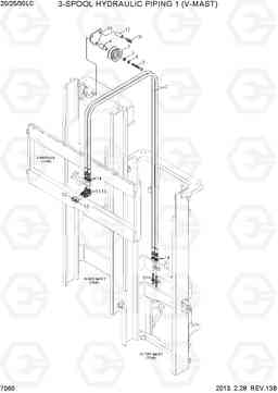 7060 3-SPOOL HYDRAULIC PIPING(V-MAST) 20LC/25LC/30LC-7, Hyundai