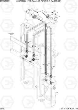 7070 4-SPOOL HYDRAULIC PIPING(V-MAST) 20LC/25LC/30LC-7, Hyundai