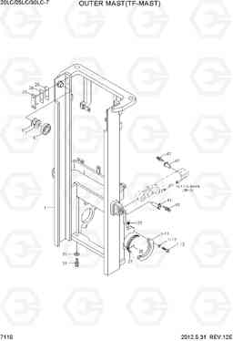 7110 OUTER MAST(TF-MAST) 20LC/25LC/30LC-7, Hyundai