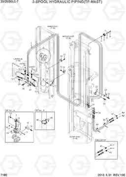 7180 3-SPOOL HYDRAULIC PIPING(TF-MAST) 20LC/25LC/30LC-7, Hyundai