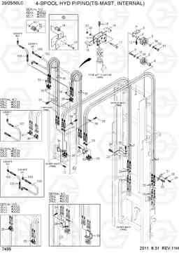 7495 4-SPOOL HYD PIPING(TS-MAST,INTERNAL) 20LC/25LC/30LC-7, Hyundai
