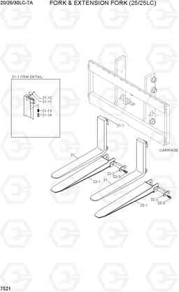 7521 FORK & EXTENSION FORK(20/25LC) 20LC/25LC/30LC-7, Hyundai