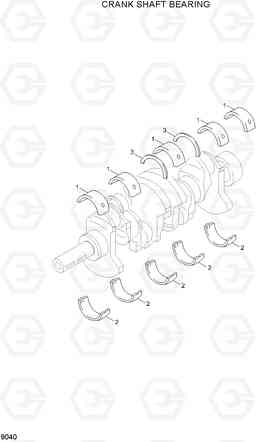 9040 CRANK SHAFT BEARING 20LC/25LC/30LC-7, Hyundai