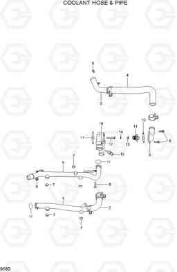 9160 COLLANT HOSE & PIPE 20LC/25LC/30LC-7, Hyundai