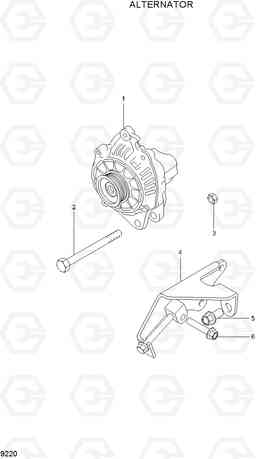 9220 ALTERNATOR 20LC/25LC/30LC-7, Hyundai