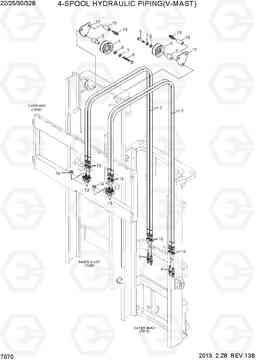 7070 4-SPOOL HYDRAULIC PIPING(V-MAST) 22B/25B/30B/32B-7, Hyundai