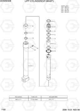 7150 LIFT CYLINDER(VF-MAST) 22B/25B/30B/32B-7, Hyundai