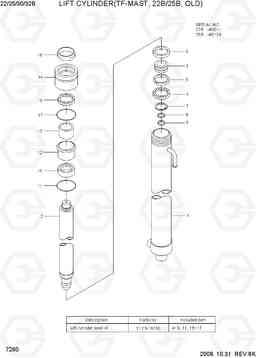 7260 LIFT CYLINDER(TF-MAST, 22B/25B, OLD) 22B/25B/30B/32B-7, Hyundai