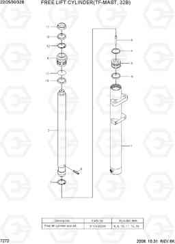 7272 FREE LIFT CYLINDER(TF-MAST, 32B) 22B/25B/30B/32B-7, Hyundai